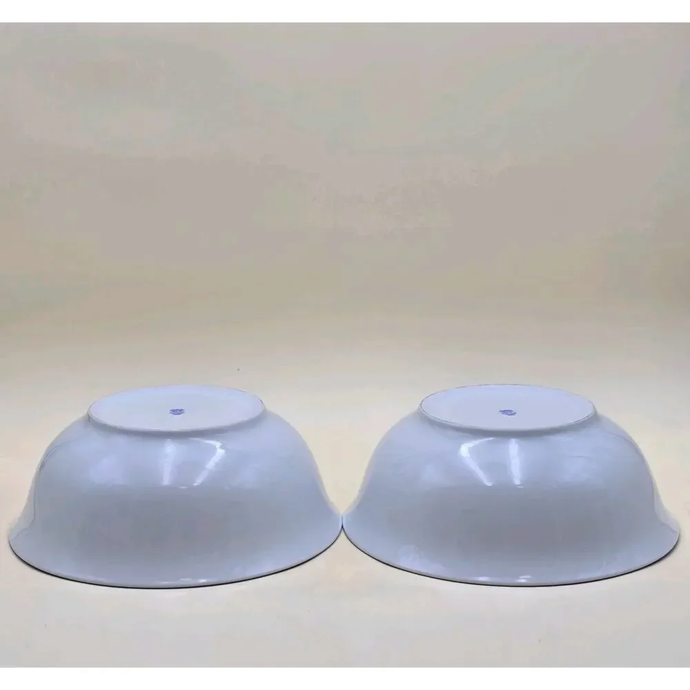Alfoldi Porcelan Serving Bowl Set of 2 Blue Rim 10